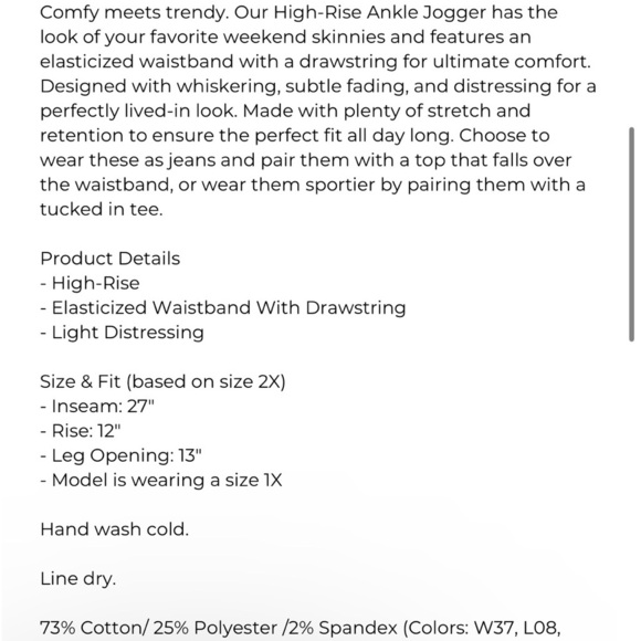 2 for $20 YMI Jogger Jeans NWT - Picture 3 of 3